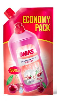 Oniks засіб д/миття посуду 500гр вишня з гліцерином, дой-пак